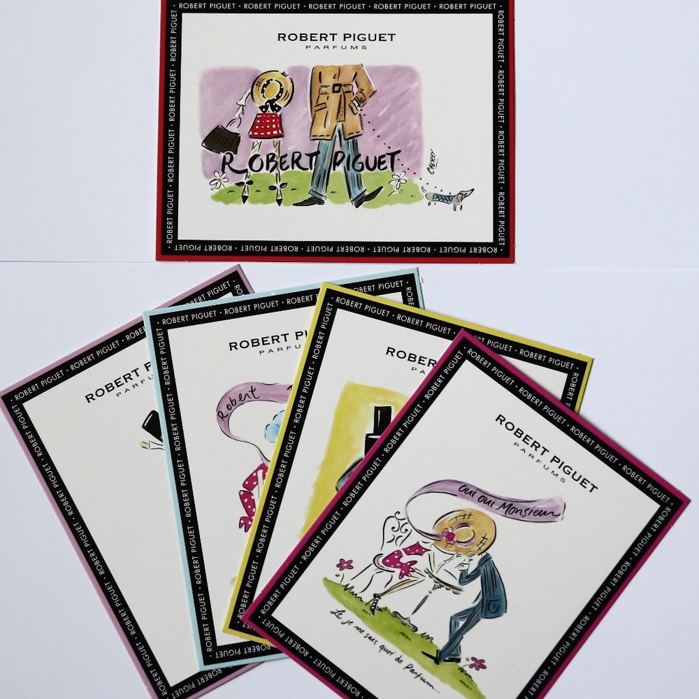 5 Robert Piguet Parfums Anniversary Art Postcards